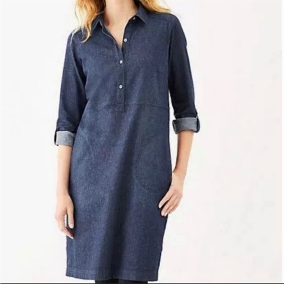J. Jill Dresses & Skirts - J. JILL DENIM Shirt Dress Size XS Roll Tab Sleeve Pockets Women’s